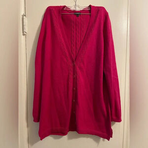 Talbots Pink V Neck Button Front Long Sleeve Cardigan Talbots Size X or …